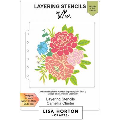 Lisa Horton Crafts Layering Stencils - Camellia Cluster